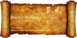 Bartl Alfonz névjegykártya